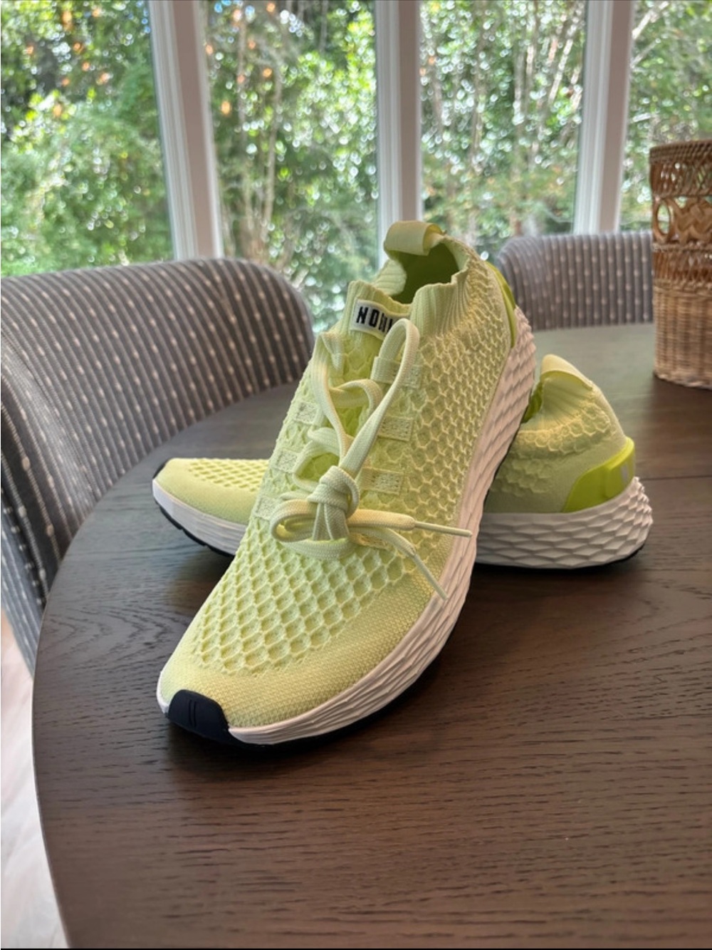 NOBULL Light Green Knit Athletic Slip-On Sneakers